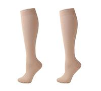 Cheeroyal (2 Pares) Calcetines de Compresión para Hombres y Mujeres, Calcetines de Vuelo, Medias de Compresión, Calcetines para Correr, para Shin Splints, Viajes de Vuelo - Aumentan la Resistencia, la