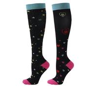 Cheeroyal 2 pares de calcetines de compresión para hombres y mujeres de 15 a 20 mmHg son los mejores para atletismo, correr, viajes en vuelo, apoyo, YSZ06-8+9, S-L