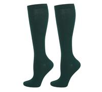Cheeroyal 2 pares de calcetines de compresión para mujeres y hombres, el mejor apoyo para enfermeras, correr, atletismo, viajes, De Color Verde Oscuro, S-L
