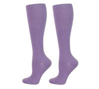Cheeroyal 2 pares de calcetines de compresión para mujeres y hombres, el mejor apoyo para enfermeras, correr, atletismo, viajes, Morado (, S-L