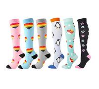 Cheeroyal 6 pares de calcetines de compresión de 20 a 30 mmHg para hombres/mujeres recuperación enfermeras correr maternidad embarazo vuelo viaje médico salud deporte
