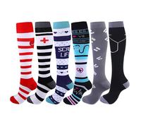 Cheeroyal 6 pares de calcetines de compresión de 20 a 30 mmHg para hombres/mujeres recuperación enfermeras correr maternidad embarazo vuelo viaje médico salud deporte