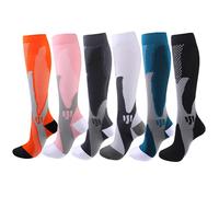 Cheeroyal 6 pares de calcetines de compresión de 20 a 30 mmHg para hombres/mujeres recuperación enfermeras correr maternidad embarazo vuelo viaje médico salud deporte