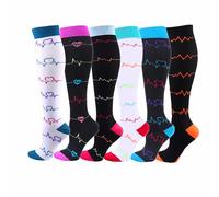 Cheeroyal - 6 pares de calcetines de compresión de 20 a 30 mmHg para hombres y mujeres, ideales para recuperación, enfermeros, correr, maternidad, embarazo, vuelos, viajes, deportes y usos médicos