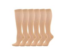 Cheeroyal - 6 pares de calcetines de compresión de 20 a 30 mmHg para hombres y mujeres, ideales para recuperación, enfermeros, correr, maternidad, embarazo, vuelos, viajes, deportes y usos médicos