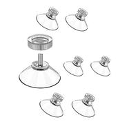 Cheeroyal 6 PCS Ventosas, 32/41/53 mm Almohadillas de ventosa de plástico Roscas redondas Ventosas con tuerca moleteada transparente para colgar Soporte de succión extra fuerte (32mm)