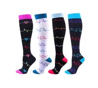 Cheeroyal - Calcetines de compresión 20-30 mmHg para hombres y mujeres, ideales para recuperación, enfermeros, correr, maternidad, embarazo, vuelos, viajes, deportes y usos médicos (Talla S-M) (Set (2