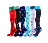 Cheeroyal - Calcetines de compresión 20-30 mmHg para hombres y mujeres, recuperación, enfermería, correr, maternidad, embarazo, vuelos, viajes, deportes y usos médicos (Talla única) (Set (4-2), talla