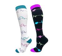 Cheeroyal Calcetines de compresión de 20 a 30 mmHg para hombres y mujeres, ideales para recuperación, enfermeros, correr, maternidad, embarazo, vuelos, viajes, deportes (6+31, S-M)
