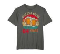 Cheers & Beers To 64 Años Cumpleaños Regalo Vintage 64 Años Camiseta