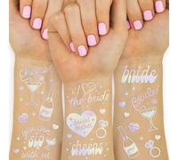 Cheers Junggesellinnenabschied Temporäre Tattoos - 40 Estilos Iridiscentes | Decoración Despedida de Soltera, Regalos para Despedida de Soltera, Regalos para Damas de Honor y Novia
