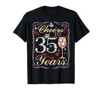 Cheers to 35 Fabulous Since 1991 35th Birthday Women Girls Camiseta