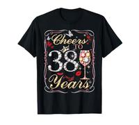 Cheers to 38 Fabulous Since 1988 38th Birthday Women Girls Camiseta