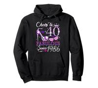 Cheers to 40 Fabulous Since 1986 40th Birthday Women Girls Sudadera con Capucha