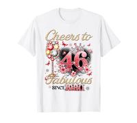 Cheers to 46 Fabulous Since 1980 46th Birthday Women Girls Camiseta