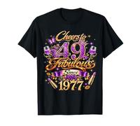 Cheers To 49 Years Old Wedding Anniversary 49th Birthday Camiseta
