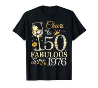 Cheers to 50 Fabulous Since 1976 50th Birthday Women Girls Camiseta