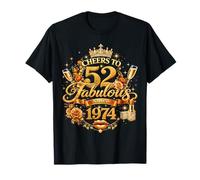Cheers to 52 Fabulous Since 1974 52nd Birthday Women Girls Camiseta
