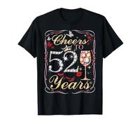 Cheers to 52 Fabulous Since 1974 52nd Birthday Women Girls Camiseta