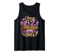 Cheers To 62 Years Old Wedding Anniversary 62nd Birthday Camiseta sin Mangas