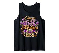 Cheers To 68 Years Old Wedding Anniversary 68th Birthday Camiseta sin Mangas