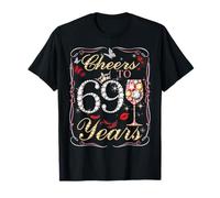 Cheers to 69 Fabulous Since 1957 69th Birthday Women Girls Camiseta