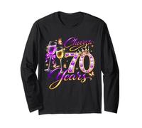 Cheers To 70 Years Old Wedding Anniversary 70th Birthday Manga Larga