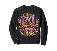 Cheers To 70 Years Old Wedding Anniversary 70th Birthday Sudadera
