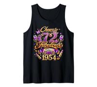 Cheers To 72 Years Old Wedding Anniversary 72nd Birthday Camiseta sin Mangas