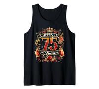 Cheers To 75 Years Old Wedding Anniversary 75th Birthday Camiseta sin Mangas