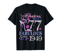 Cheers to 77 Fabulous Since 1949 77th Birthday Women Girls Camiseta