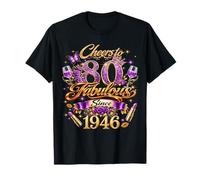 Cheers To 80 Years Old Wedding Anniversary 80th Birthday Camiseta