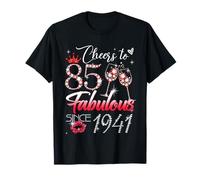 Cheers to 85 Fabulous Since 1941 85th Birthday Women Girls Camiseta