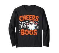 Cheers To The Boos Divertido Fantasma de Halloween Manga Larga