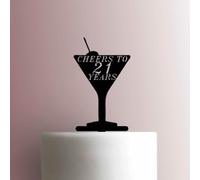 Cheers to Twenty One 21 Years - Decoración acrílica para tartas de 6 pulgadas de ancho/marrón