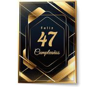Cheerset Postal de Feliz Cumpleaños para Hombre o Mujer - Grande A4 21x30 cm con Mucho Espacio para Escribir - Incluye sobre (47 Años)