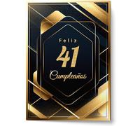 Cheerset Postal de Feliz Cumpleaños para Hombre o Mujer - Grande A4 21x30 cm con Mucho Espacio para Escribir - Incluye sobre (41 Años)