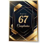 Cheerset Postal de Feliz Cumpleaños para Hombre o Mujer - Grande A4 21x30 cm con Mucho Espacio para Escribir - Incluye sobre (67 Años)