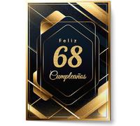 Cheerset Postal de Feliz Cumpleaños para Hombre o Mujer - Grande A4 21x30 cm con Mucho Espacio para Escribir - Incluye sobre (68 Años)