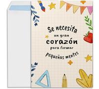 Cheerset Tarjeta despedida compañero trabajo grande A4 con sobre. Detalles compañeros de trabajo tarjeta regalo despedida (Profesor)