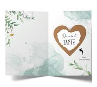 Cheerset Tarjeta rasca con sobre, anuncio del embarazo, momento sorpresa, regalo emocional único. Aleman (Tante)