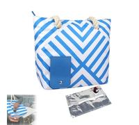 Cheershub - Bolsa de bebidas con boquilla oculta, bolsa enfriadora de vino para viajes, bolsa de sorbo, verter en cualquier lugar, bolsas térmicas portátiles para playa (azul B, 1 contenedor interior)