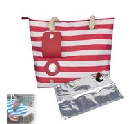 Cheershub - Bolsa de bebidas con boquilla oculta, bolsa enfriadora de vino para viajes, bolsa de sorbo, verter en cualquier lugar, bolsas térmicas portátiles para playa (rojo, 1 contenedor interior)