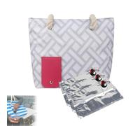 Cheershub - Bolsa de bebidas con boquilla oculta, bolsa enfriadora de vino para viajes, saco de beber, verter en cualquier lugar, bolsas térmicas portátiles para playa (blanco, 3 contenedores