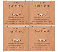 CheersLife 2/3/4/5/6 Collares de Amistad Collares de Hermanas Mejor Amiga BFF Collar de Corazón de Larga Distancia Collar de Tribu de Triángulo Regalo de Joyería para Mujeres Niñas Hijas Navidad