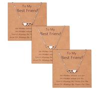 CheersLife 2/3/4/5/6 Collares de Amistad Collares de Hermanas Mejor Amiga BFF Collar de Corazón de Larga Distancia Collar de Tribu de Triángulo Regalo de Joyería para Mujeres Niñas Hijas Navidad