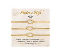 CheersLife 3 Piezas Pulsera Madre Hija, Regalos para Madre e Hija Pulseras Regalo Mamá Niña Pulsera Vuelta al Cole Regalos Primer día de Colegio Regalo Inspiración para Niña Nieta Cumpleaños Oro