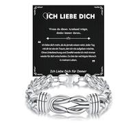 CheersLife Brazalete de acero inoxidable, regalo para hombres, brazalete para hombres para marido, mujer, hijo y hermano de1