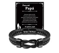 CheersLife Dia Del Padre Regalos Papá Pulsera Hombre Regalos Para Hombre Pulsera Hombre Personalizada Regalo Padre Regalo Hombre Cumpleanos Regalo Padre Cumpleaños Te Amo Para Siempre Nudos Infinitos
