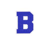 CheersLife Parches adhesivos de felpilla de 6.5 pulgadas con letras bordadas, parches termoadhesivos para ropa, camisetas, chaquetas, mochilas, jeans, sombreros, equipo universitario (azul, B)